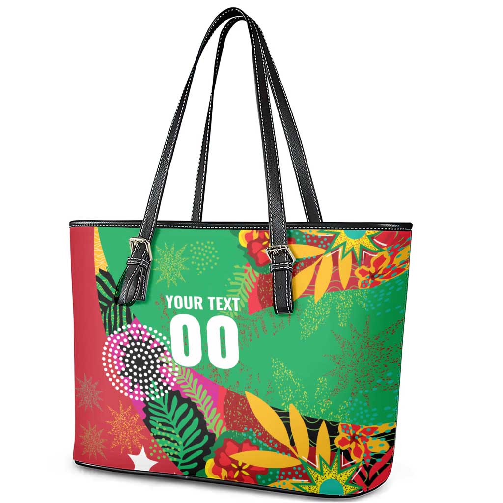 Custom Caribbean Cricket St Kitts and Nevis Leather Tote Bag Patriots Reign 2025 - Wonder Print Shop