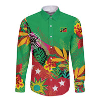 Custom Caribbean Cricket St Kitts and Nevis Long Sleeve Button Shirt Patriots Reign 2025 - Wonder Print Shop