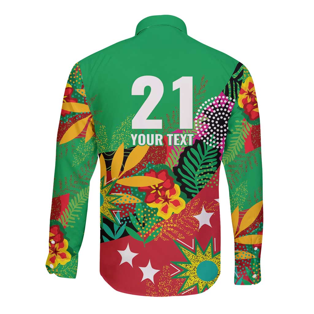 Custom Caribbean Cricket St Kitts and Nevis Long Sleeve Button Shirt Patriots Reign 2025 - Wonder Print Shop