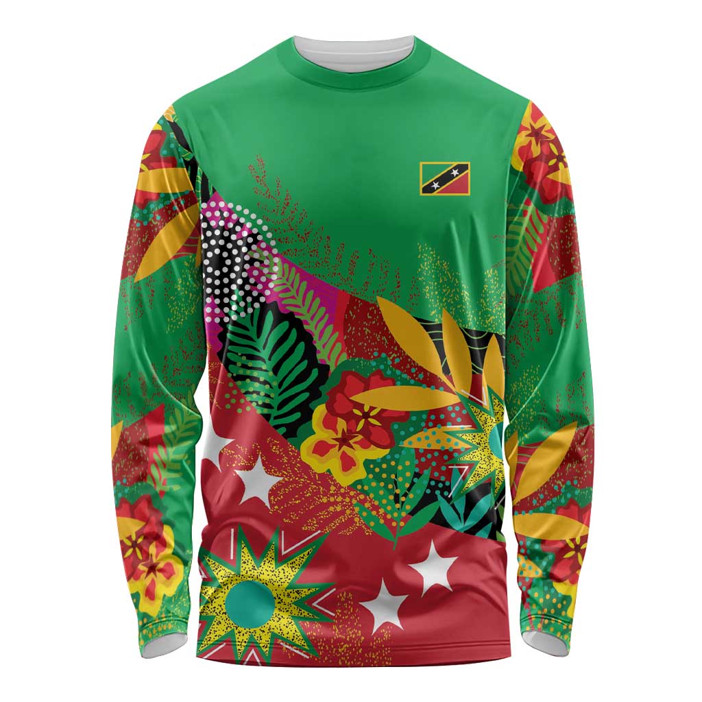 Custom Caribbean Cricket St Kitts and Nevis Long Sleeve Shirt Patriots Reign 2025 - Wonder Print Shop