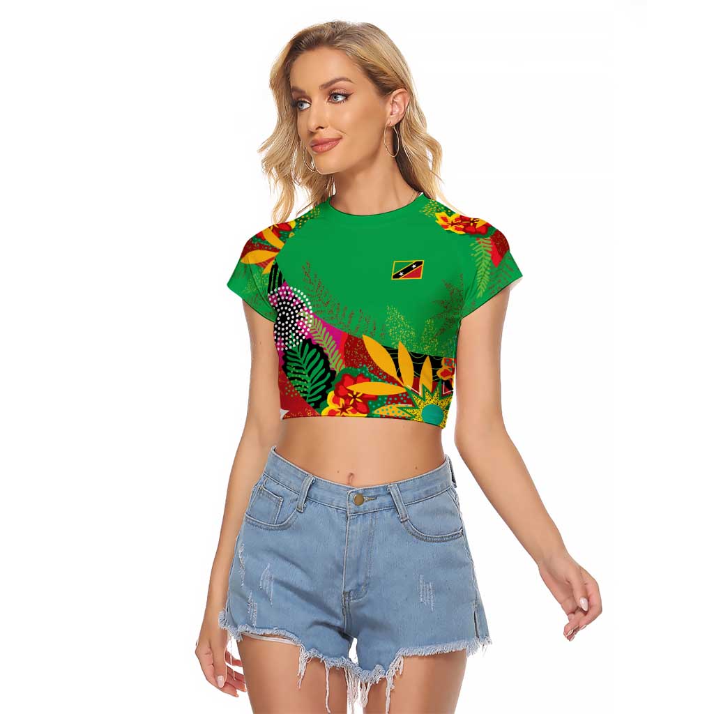 Custom Caribbean Cricket St Kitts and Nevis Raglan Cropped T Shirt Patriots Reign 2025 - Wonder Print Shop