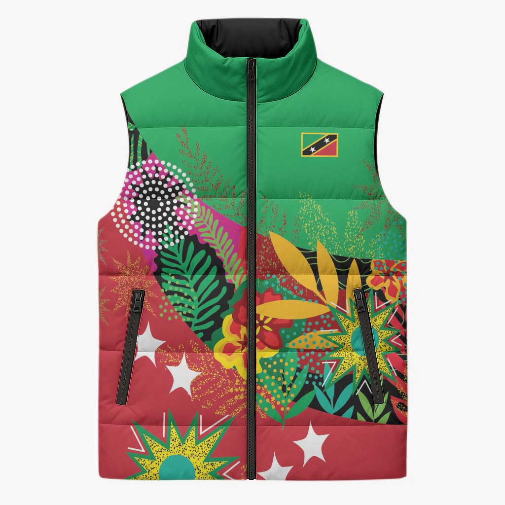 Custom Caribbean Cricket St Kitts and Nevis Sleeveless Puffer Jacket Patriots Reign 2025 - Wonder Print Shop