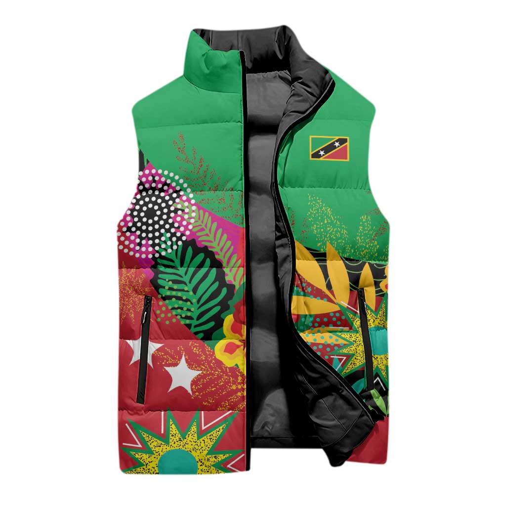 Custom Caribbean Cricket St Kitts and Nevis Sleeveless Puffer Jacket Patriots Reign 2025 - Wonder Print Shop