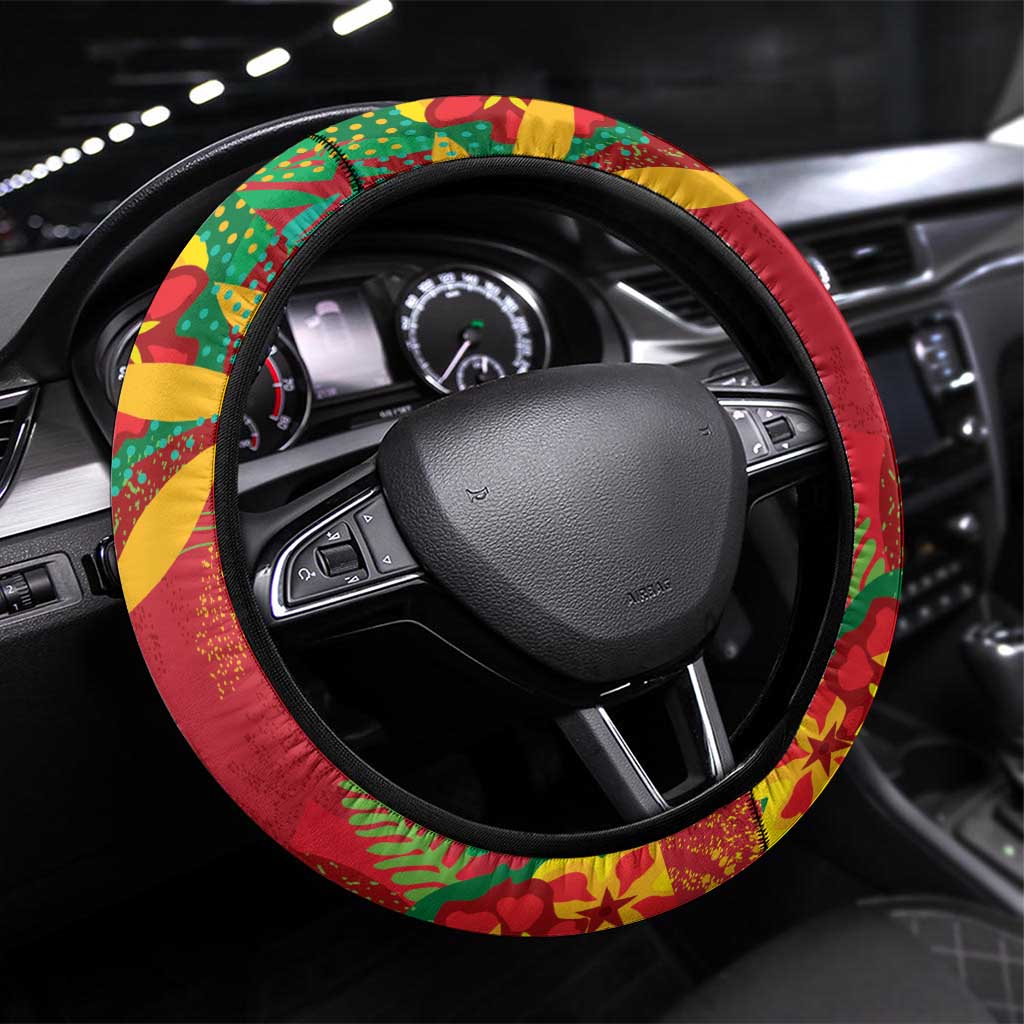 Caribbean Cricket St Kitts and Nevis Steering Wheel Cover Patriots Reign 2025 - Wonder Print Shop