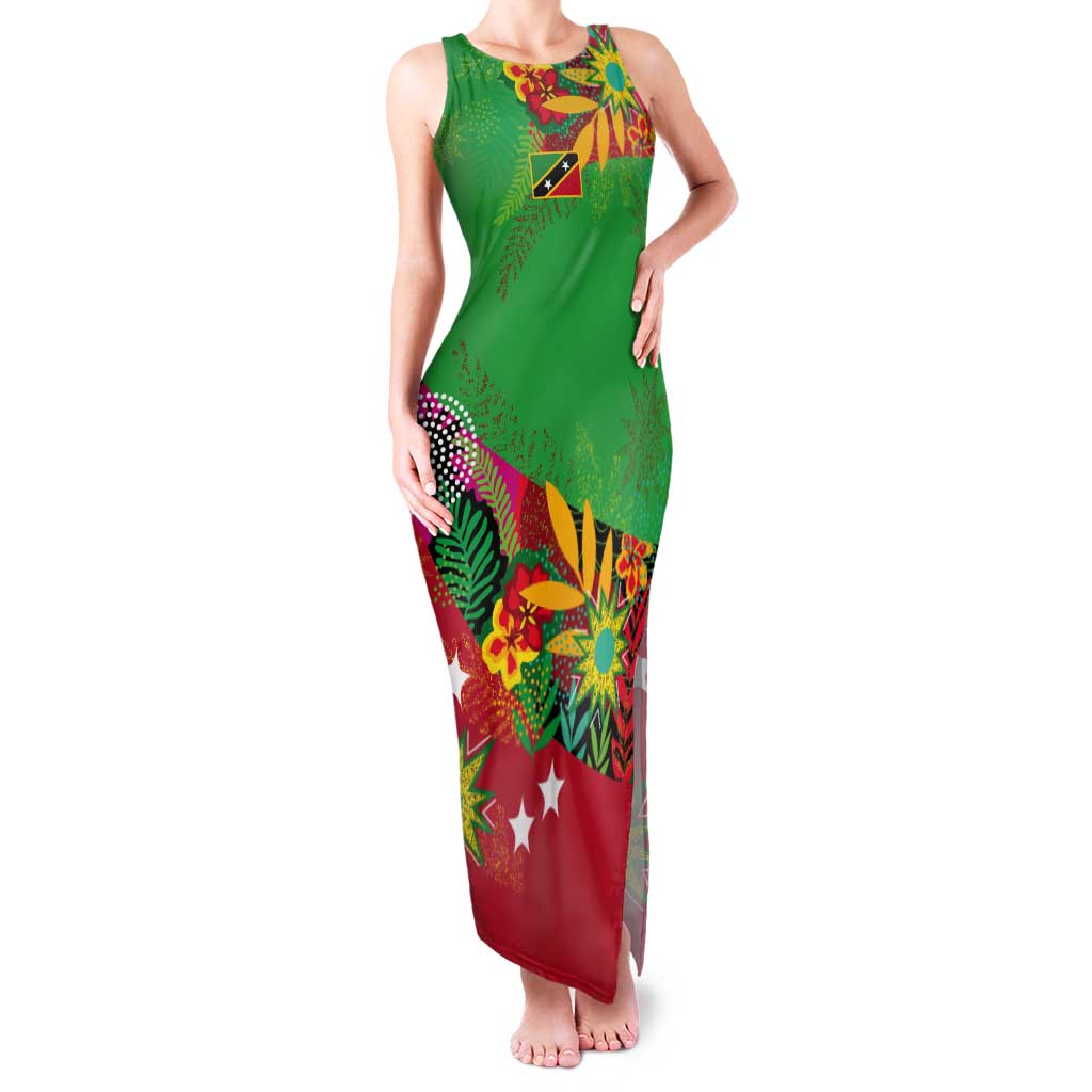 Custom Caribbean Cricket St Kitts and Nevis Tank Maxi Dress Patriots Reign 2025 - Wonder Print Shop
