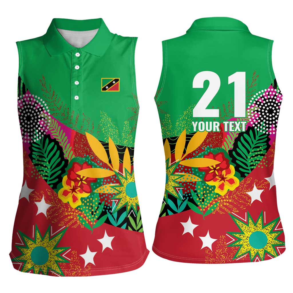Custom Caribbean Cricket St Kitts and Nevis Women Sleeveless Polo Shirt Patriots Reign 2025 - Wonder Print Shop