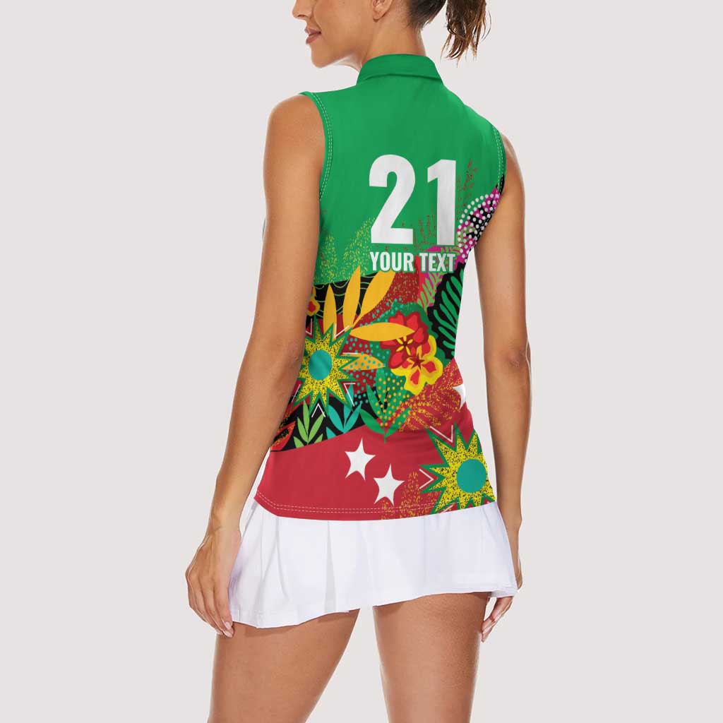 Custom Caribbean Cricket St Kitts and Nevis Women Sleeveless Polo Shirt Patriots Reign 2025 - Wonder Print Shop