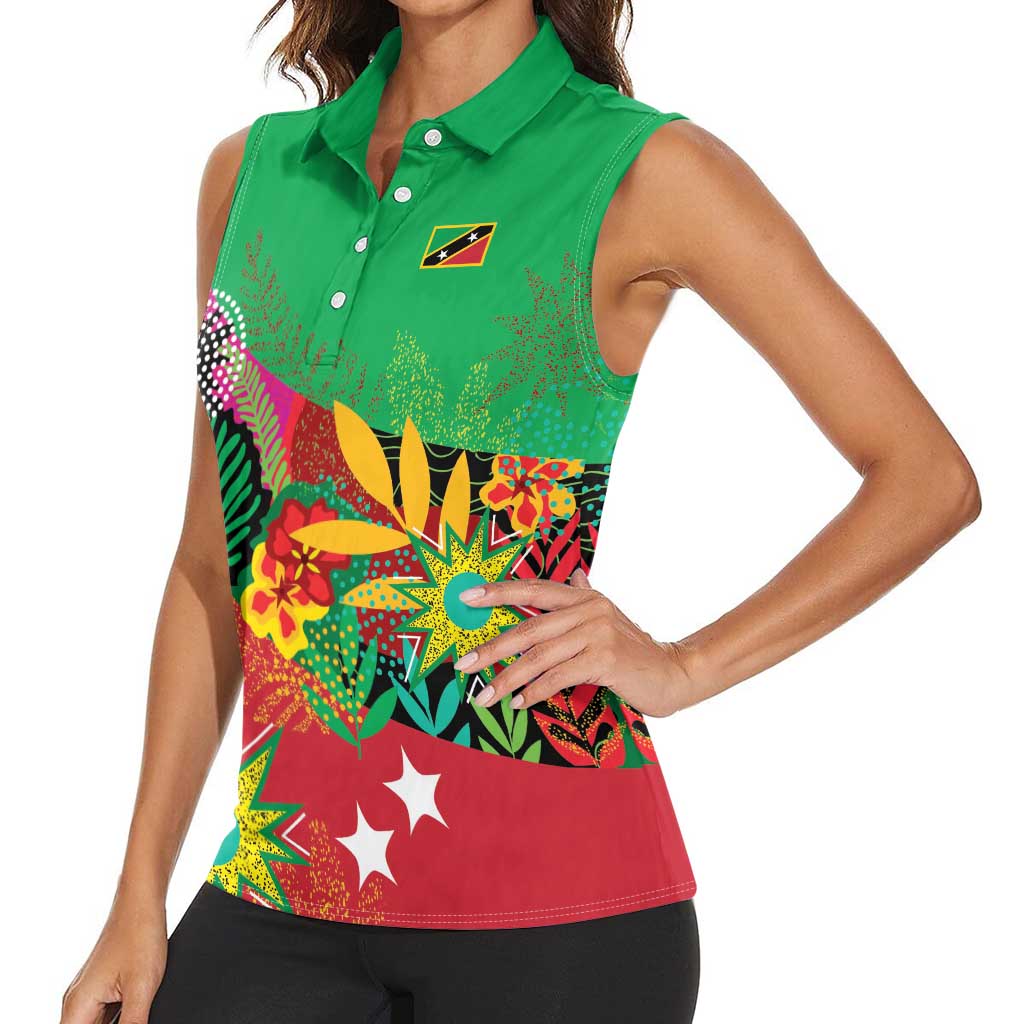 Custom Caribbean Cricket St Kitts and Nevis Women Sleeveless Polo Shirt Patriots Reign 2025 - Wonder Print Shop