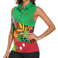 Custom Caribbean Cricket St Kitts and Nevis Women Sleeveless Polo Shirt Patriots Reign 2025 - Wonder Print Shop