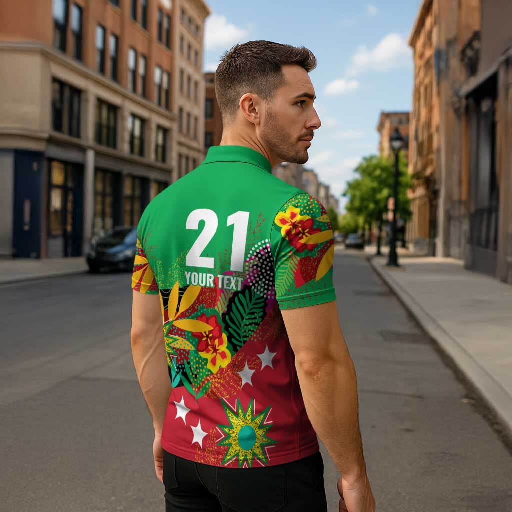 Custom Caribbean Cricket St Kitts and Nevis Zipper Polo Shirt Patriots Reign 2025 - Wonder Print Shop