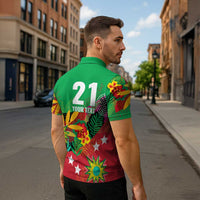 Custom Caribbean Cricket St Kitts and Nevis Zipper Polo Shirt Patriots Reign 2025 - Wonder Print Shop