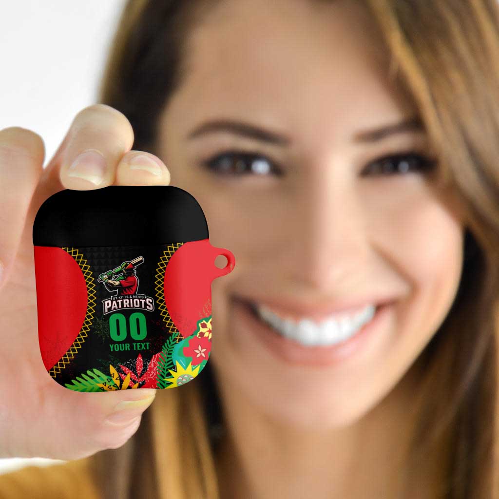 Custom Caribbean Cricket St Kitts and Nevis AirPods Case Two Islands One Fire Patriots Crown 2025 - Black - Wonder Print Shop