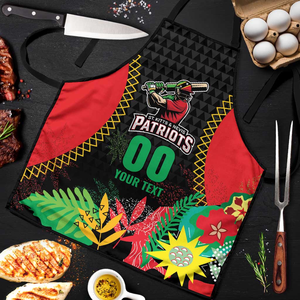 Custom Caribbean Cricket St Kitts and Nevis Apron Two Islands One Fire Patriots Crown 2025 - Black - Wonder Print Shop