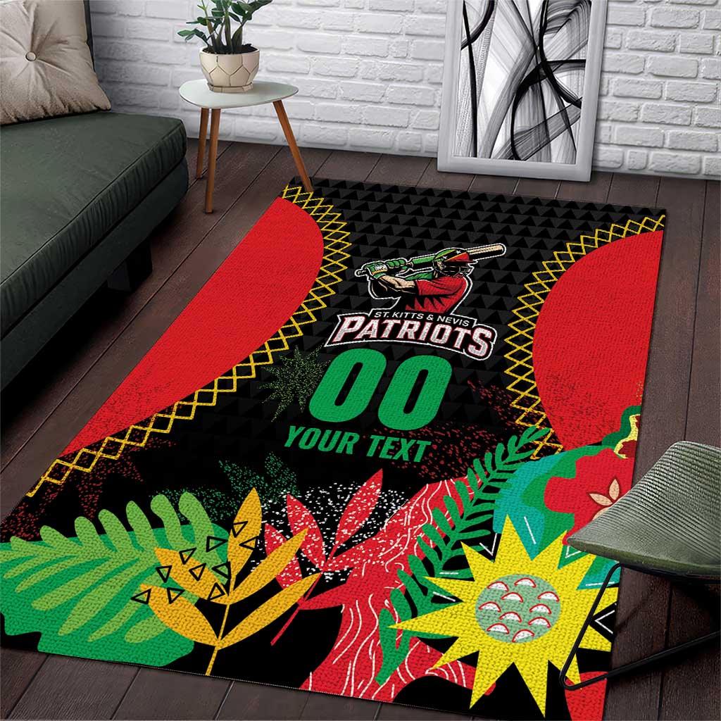 Custom Caribbean Cricket St Kitts and Nevis Area Rug Two Islands One Fire Patriots Crown 2025 - Black - Wonder Print Shop