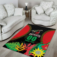 Custom Caribbean Cricket St Kitts and Nevis Area Rug Two Islands One Fire Patriots Crown 2025 - Black - Wonder Print Shop