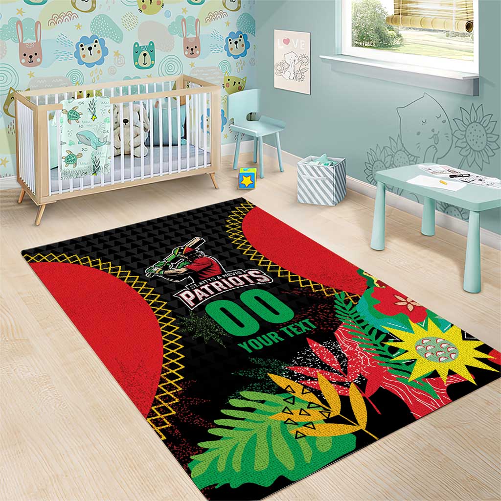 Custom Caribbean Cricket St Kitts and Nevis Area Rug Two Islands One Fire Patriots Crown 2025 - Black - Wonder Print Shop