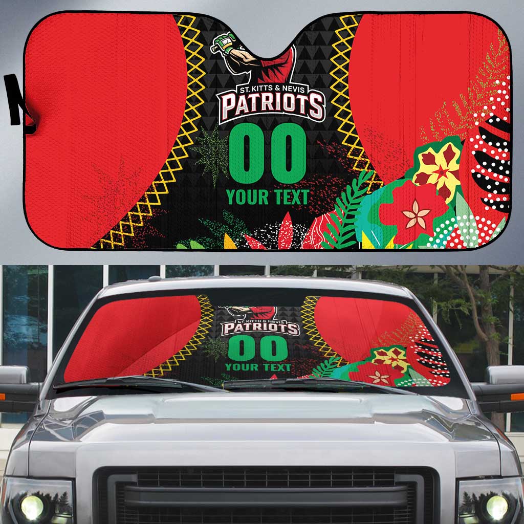 Custom Caribbean Cricket St Kitts and Nevis Auto Sun Shade Two Islands One Fire Patriots Crown 2025 - Black - Wonder Print Shop