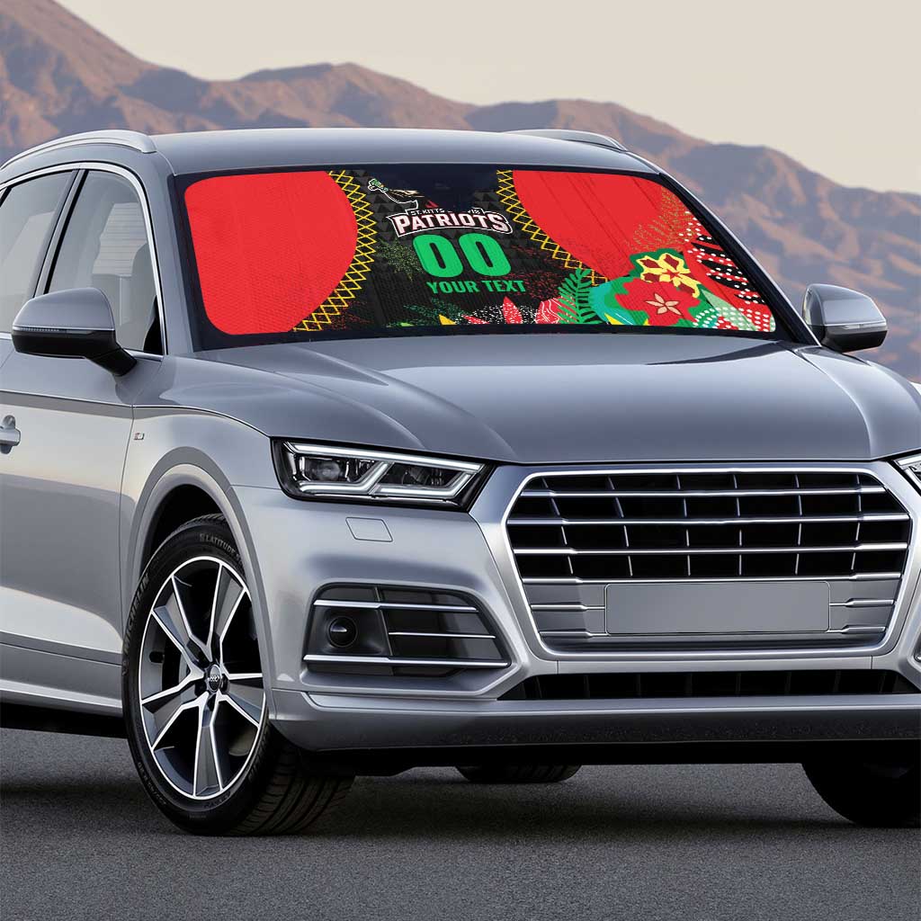 Custom Caribbean Cricket St Kitts and Nevis Auto Sun Shade Two Islands One Fire Patriots Crown 2025 - Black - Wonder Print Shop