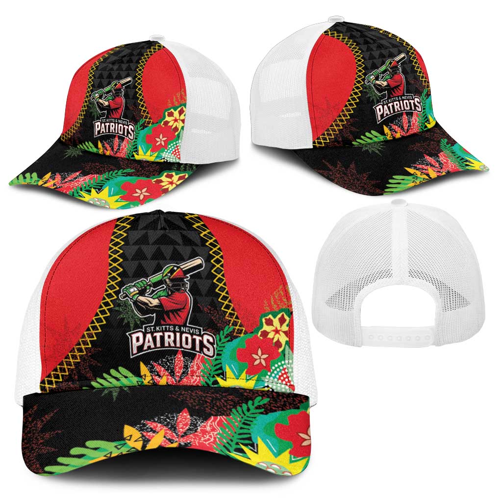 Caribbean Cricket St Kitts and Nevis Baseball Net Cap Two Islands One Fire Patriots Crown 2025 - Black - Wonder Print Shop