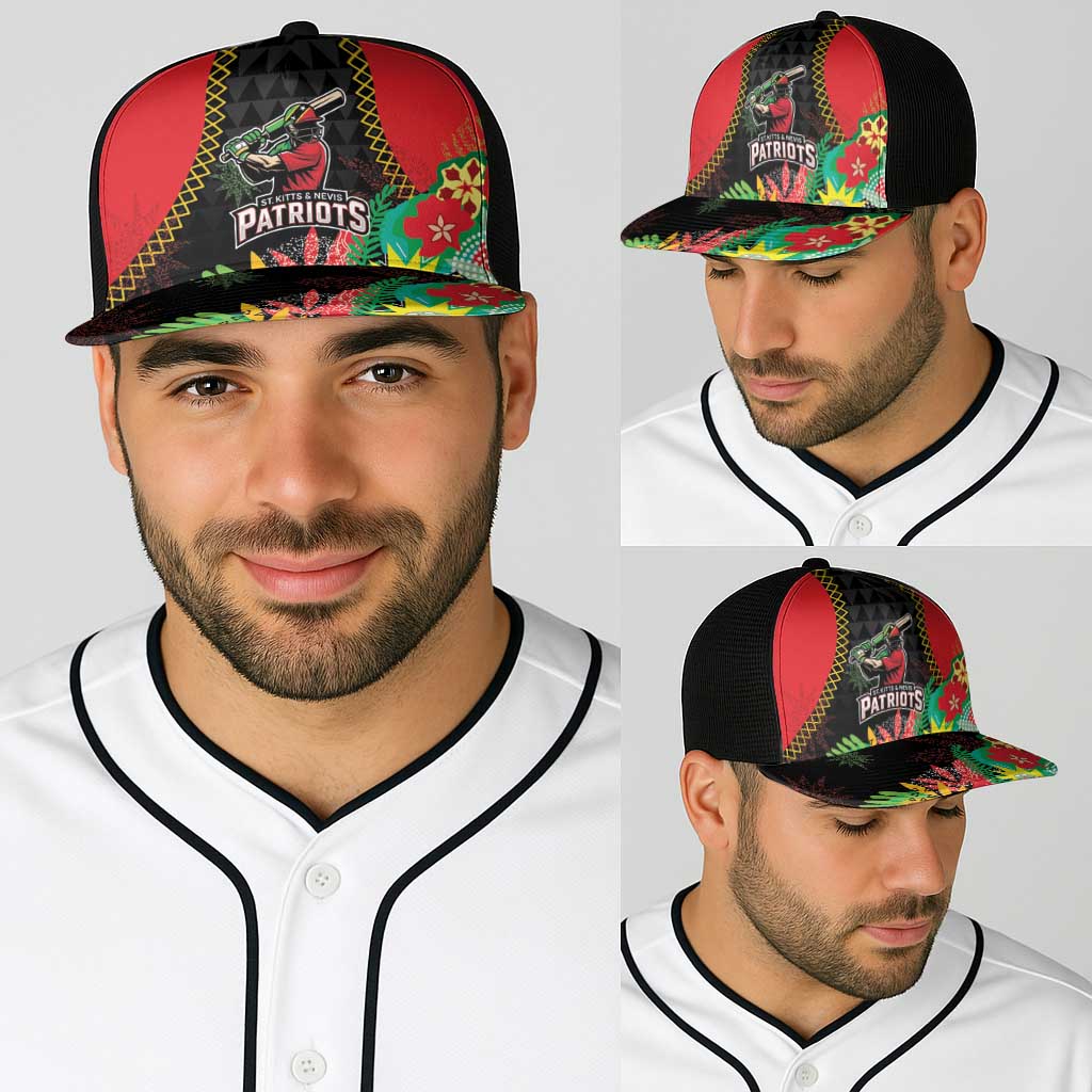 Caribbean Cricket St Kitts and Nevis Baseball Net Cap Two Islands One Fire Patriots Crown 2025 - Black - Wonder Print Shop