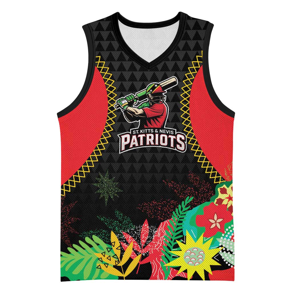 Custom Caribbean Cricket St Kitts and Nevis Basketball Jersey Two Islands One Fire Patriots Crown 2025 - Black - Wonder Print Shop