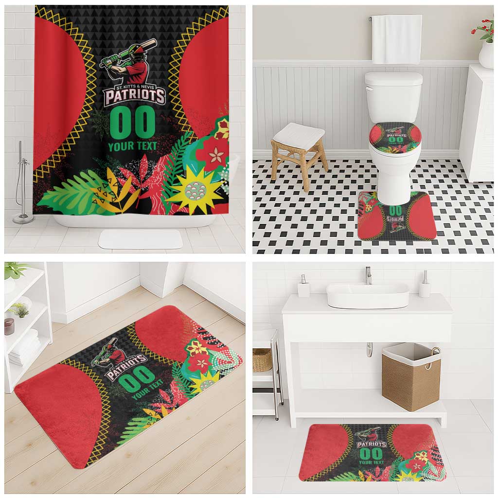 Custom Caribbean Cricket St Kitts and Nevis Bathroom Set Two Islands One Fire Patriots Crown 2025 - Black - Wonder Print Shop