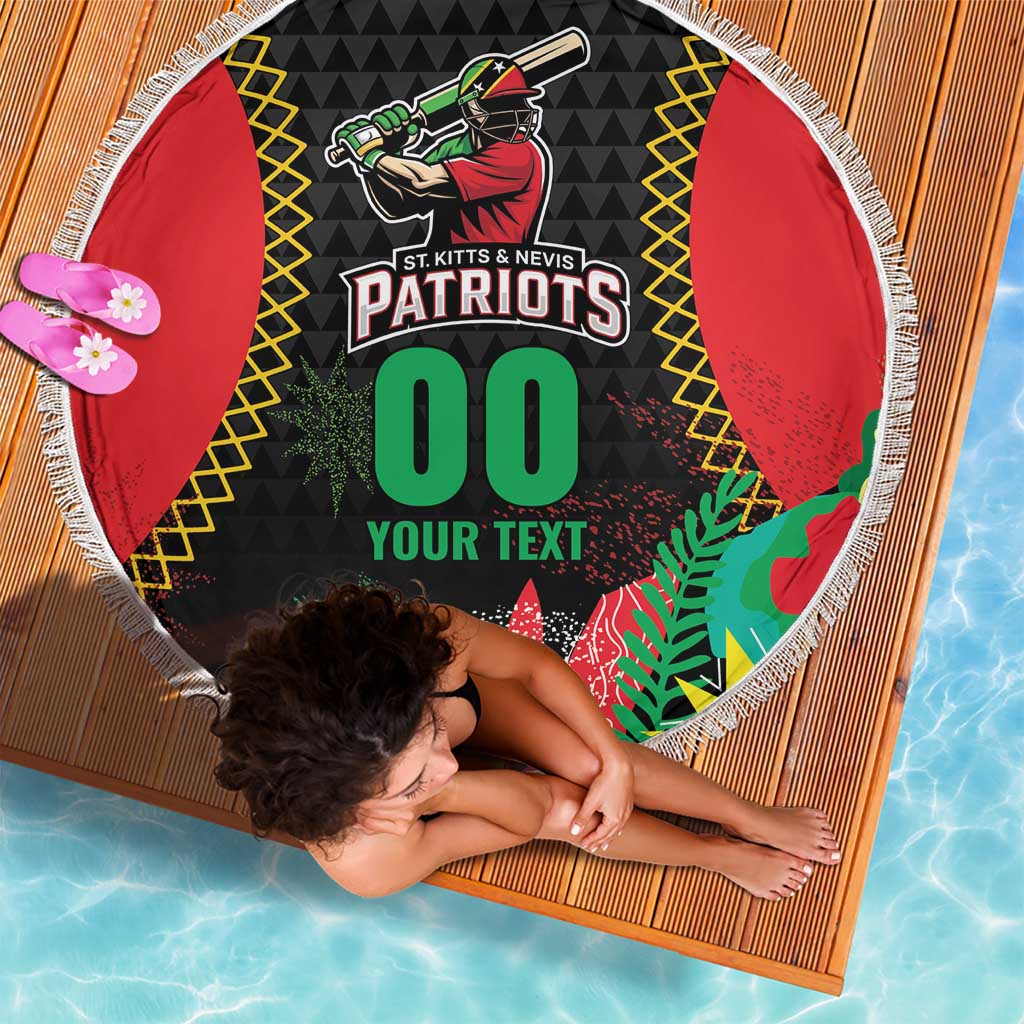 Custom Caribbean Cricket St Kitts and Nevis Beach Blanket Two Islands One Fire Patriots Crown 2025 - Black - Wonder Print Shop