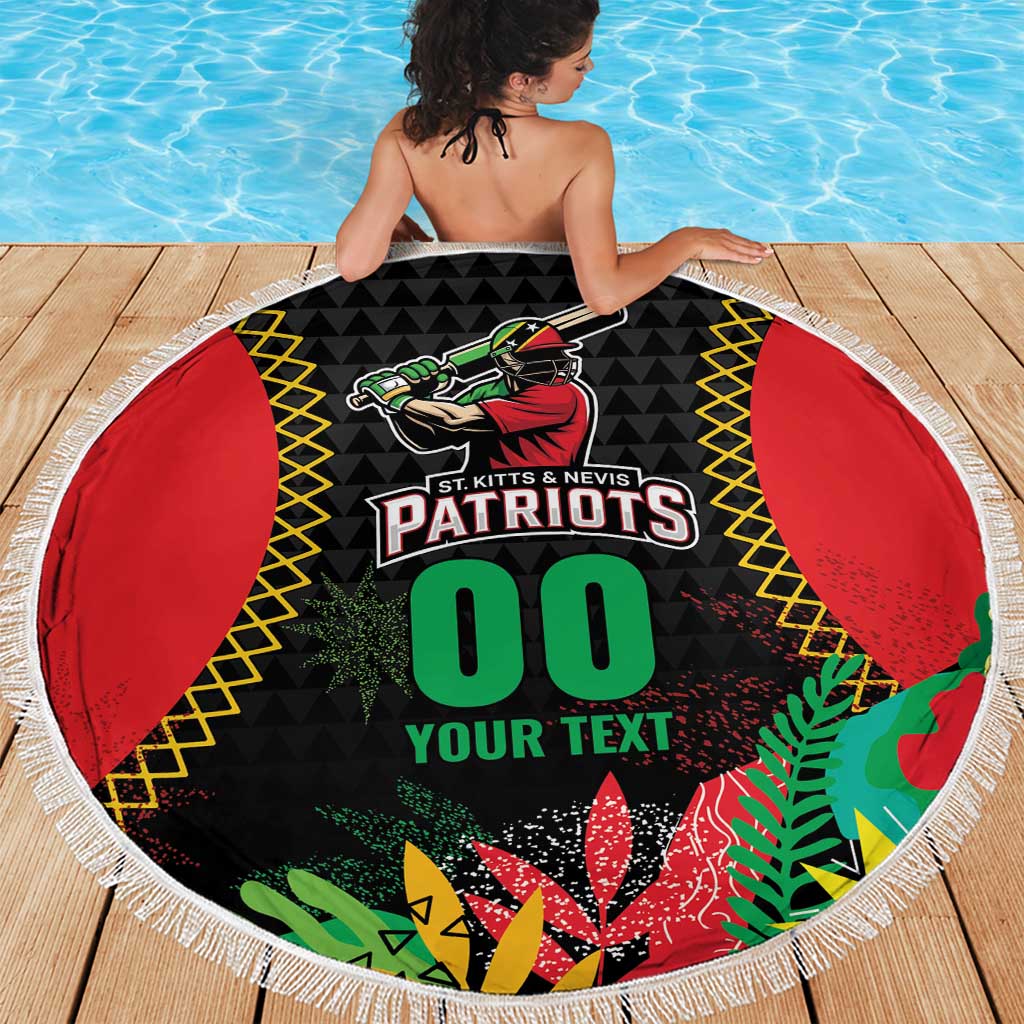 Custom Caribbean Cricket St Kitts and Nevis Beach Blanket Two Islands One Fire Patriots Crown 2025 - Black - Wonder Print Shop