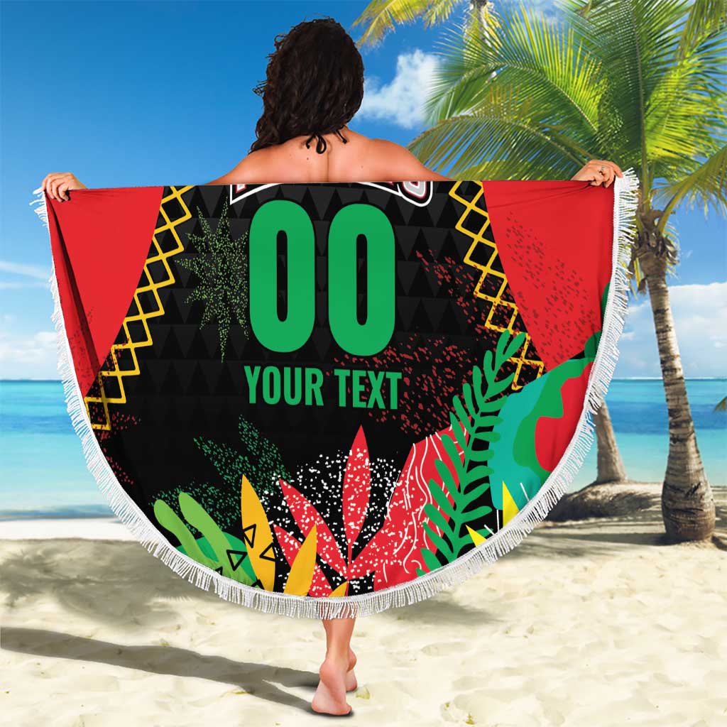 Custom Caribbean Cricket St Kitts and Nevis Beach Blanket Two Islands One Fire Patriots Crown 2025 - Black - Wonder Print Shop