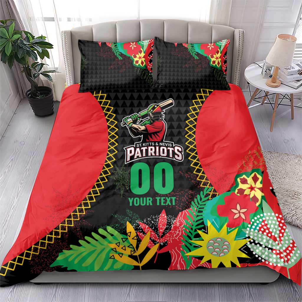 Custom Caribbean Cricket St Kitts and Nevis Bedding Set Two Islands One Fire Patriots Crown 2025 - Black - Wonder Print Shop