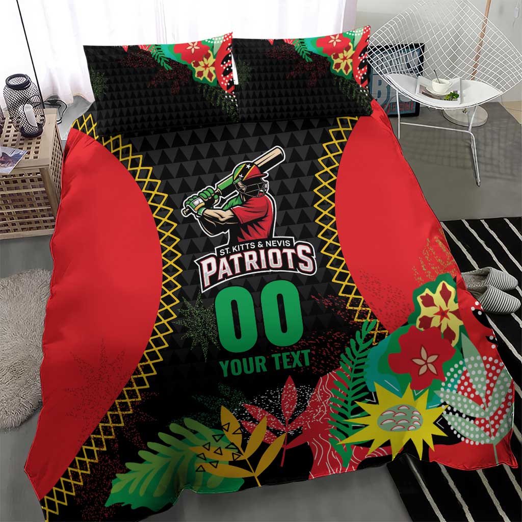 Custom Caribbean Cricket St Kitts and Nevis Bedding Set Two Islands One Fire Patriots Crown 2025 - Black - Wonder Print Shop