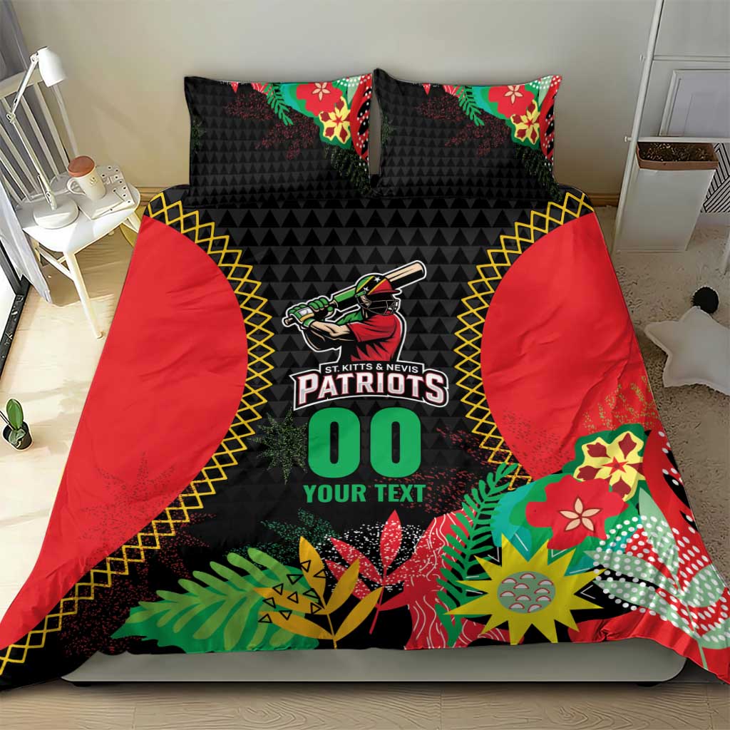 Custom Caribbean Cricket St Kitts and Nevis Bedding Set Two Islands One Fire Patriots Crown 2025 - Black - Wonder Print Shop