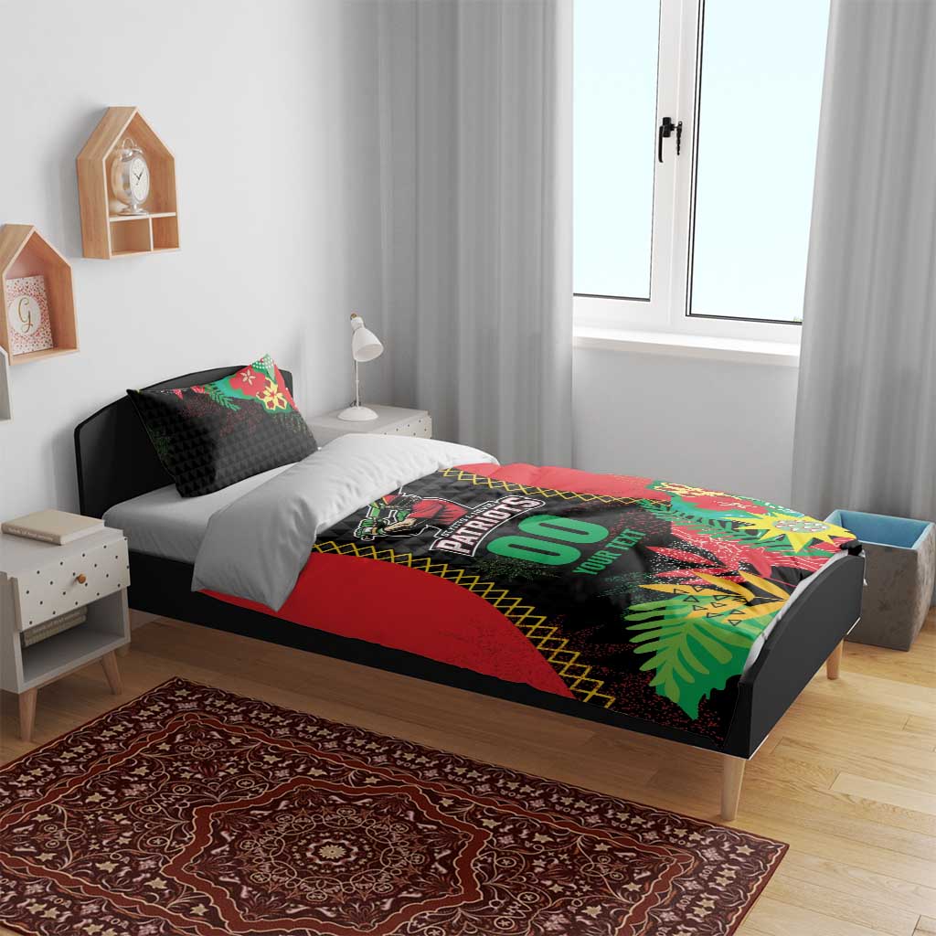 Custom Caribbean Cricket St Kitts and Nevis Bedding Set Two Islands One Fire Patriots Crown 2025 - Black - Wonder Print Shop