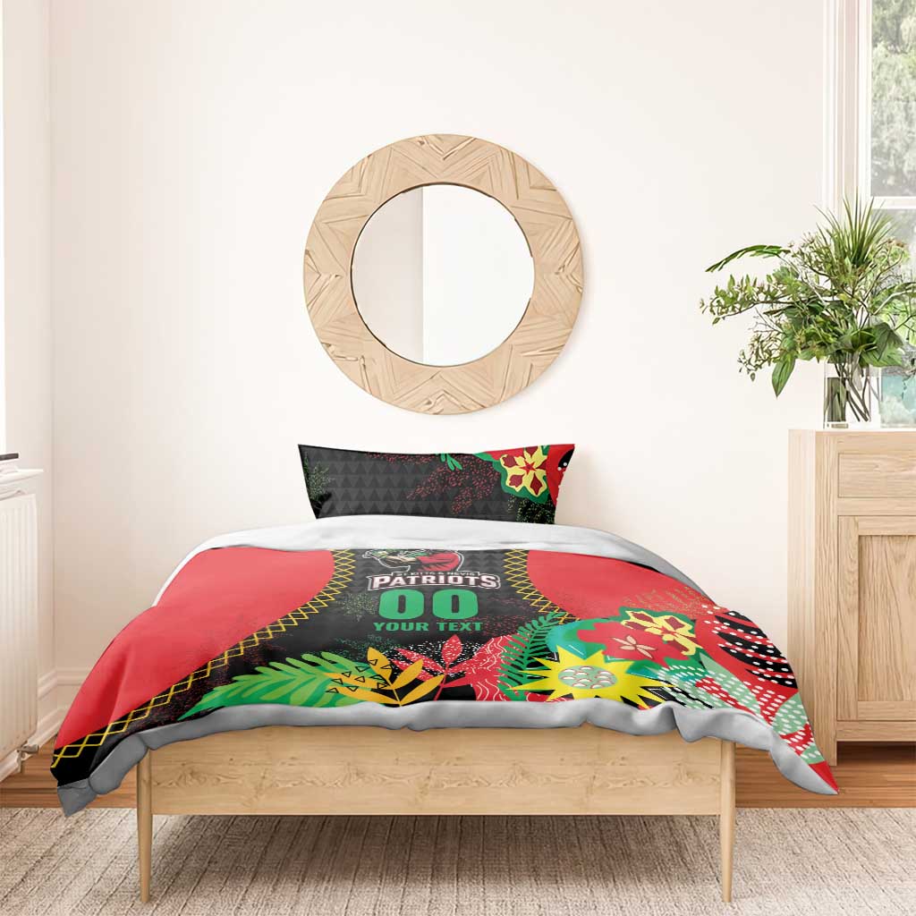 Custom Caribbean Cricket St Kitts and Nevis Bedding Set Two Islands One Fire Patriots Crown 2025 - Black - Wonder Print Shop