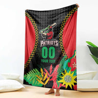 Custom Caribbean Cricket St Kitts and Nevis Blanket Two Islands One Fire Patriots Crown 2025 - Black - Wonder Print Shop