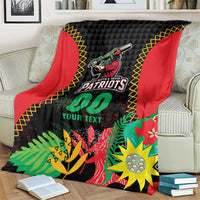 Custom Caribbean Cricket St Kitts and Nevis Blanket Two Islands One Fire Patriots Crown 2025 - Black - Wonder Print Shop