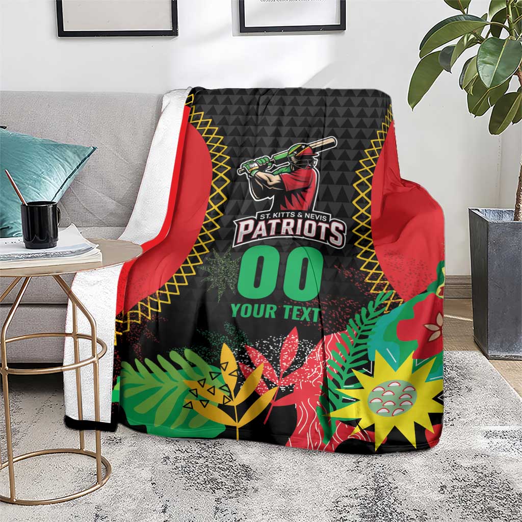 Custom Caribbean Cricket St Kitts and Nevis Blanket Two Islands One Fire Patriots Crown 2025 - Black - Wonder Print Shop