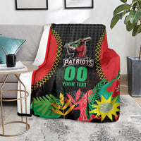 Custom Caribbean Cricket St Kitts and Nevis Blanket Two Islands One Fire Patriots Crown 2025 - Black - Wonder Print Shop