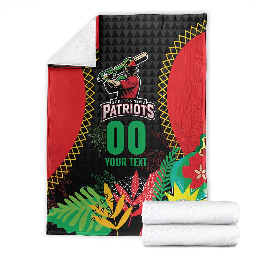 Custom Caribbean Cricket St Kitts and Nevis Blanket Two Islands One Fire Patriots Crown 2025 - Black - Wonder Print Shop
