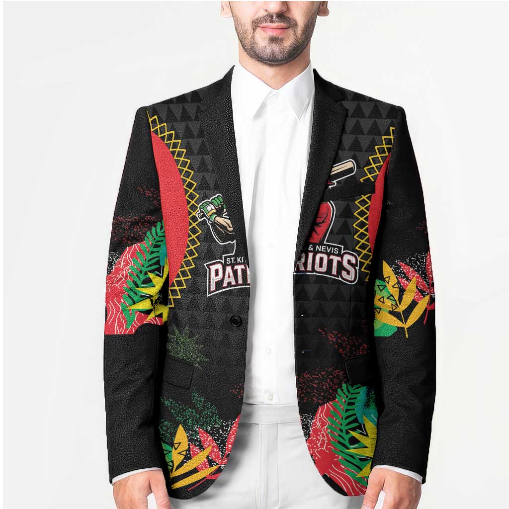 Custom Caribbean Cricket St Kitts and Nevis Blazer Two Islands One Fire Patriots Crown 2025 - Black - Wonder Print Shop
