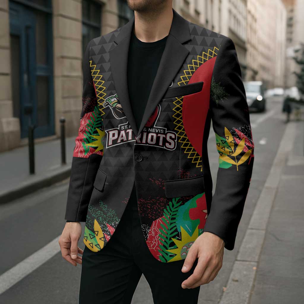 Custom Caribbean Cricket St Kitts and Nevis Blazer Two Islands One Fire Patriots Crown 2025 - Black - Wonder Print Shop
