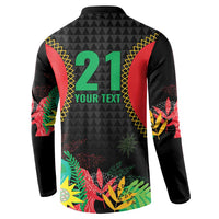 Custom Caribbean Cricket St Kitts and Nevis Button Sweatshirt Two Islands One Fire Patriots Crown 2025 - Black - Wonder Print Shop