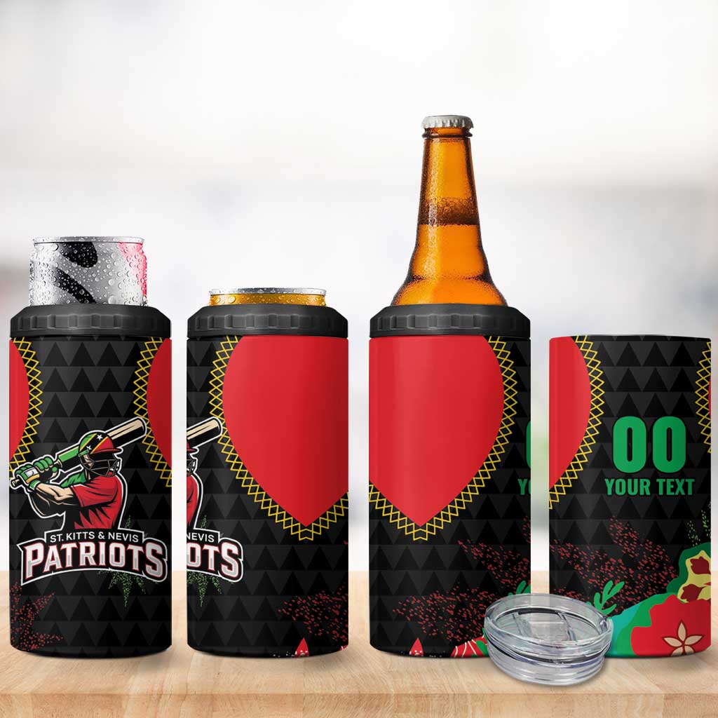 Custom Caribbean Cricket St Kitts and Nevis 4 in 1 Can Cooler Tumbler Two Islands One Fire Patriots Crown 2025 - Black - Wonder Print Shop