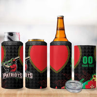 Custom Caribbean Cricket St Kitts and Nevis 4 in 1 Can Cooler Tumbler Two Islands One Fire Patriots Crown 2025 - Black - Wonder Print Shop