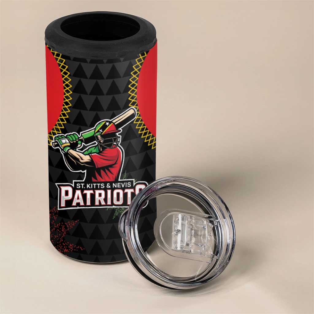 Custom Caribbean Cricket St Kitts and Nevis 4 in 1 Can Cooler Tumbler Two Islands One Fire Patriots Crown 2025 - Black - Wonder Print Shop