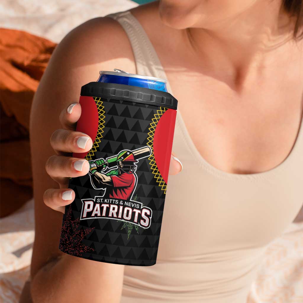 Custom Caribbean Cricket St Kitts and Nevis 4 in 1 Can Cooler Tumbler Two Islands One Fire Patriots Crown 2025 - Black - Wonder Print Shop