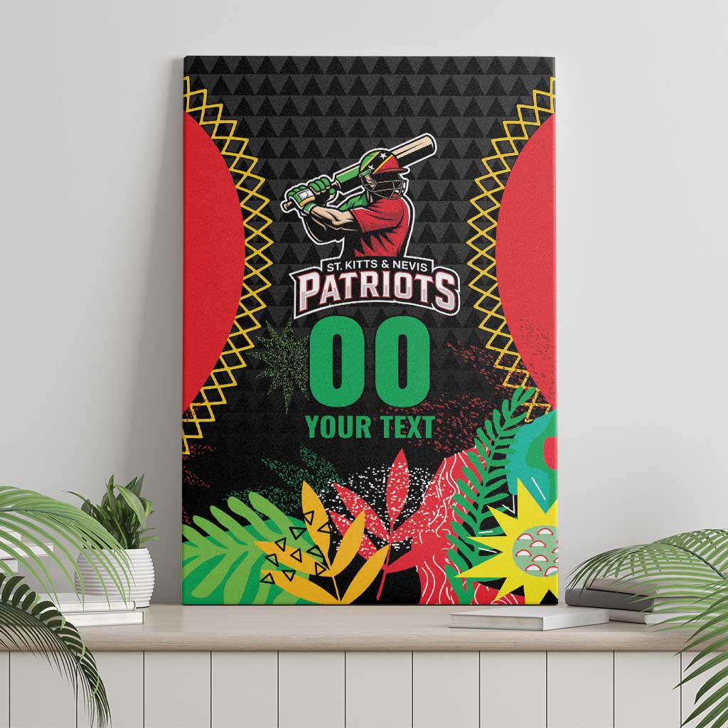 Custom Caribbean Cricket St Kitts and Nevis Canvas Wall Art Two Islands One Fire Patriots Crown 2025 - Black - Wonder Print Shop