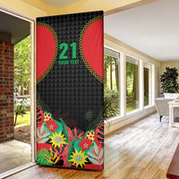 Custom Caribbean Cricket St Kitts and Nevis Door Cover Two Islands One Fire Patriots Crown 2025 - Black - Wonder Print Shop