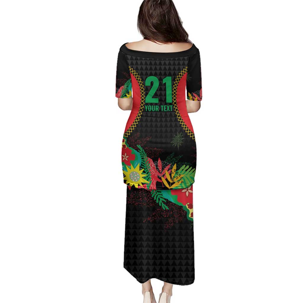 Custom Caribbean Cricket St Kitts and Nevis Family Matching Puletasi and Hawaiian Shirt Two Islands One Fire Patriots Crown 2025 - Black - Wonder Print Shop