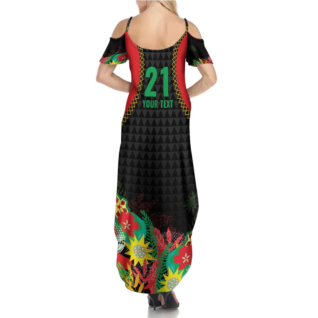 Custom Caribbean Cricket St Kitts and Nevis Family Matching Summer Maxi Dress and Hawaiian Shirt Two Islands One Fire Patriots Crown 2025 - Black - Wonder Print Shop